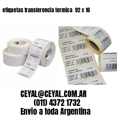 etiquetas transferencia termica  92 x 16