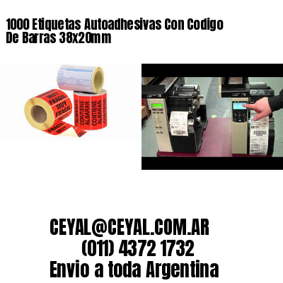 1000 Etiquetas Autoadhesivas Con Codigo De Barras 38x20mm