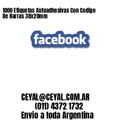 1000 Etiquetas Autoadhesivas Con Codigo De Barras 38x20mm 