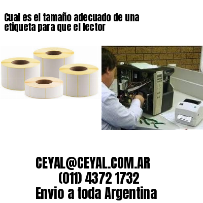 Cual es el tamaño adecuado de una etiqueta para que el lector