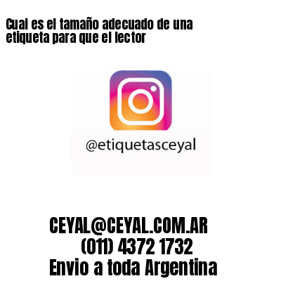 Cual es el tamaño adecuado de una etiqueta para que el lector 