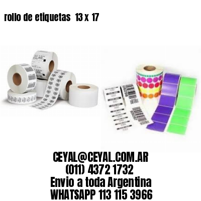 rollo de etiquetas  13 x 17