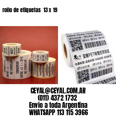 rollo de etiquetas  13 x 19