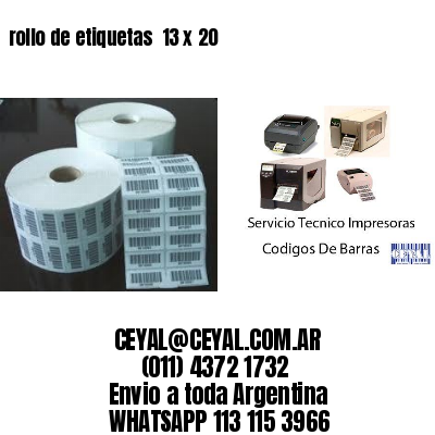 rollo de etiquetas  13 x 20