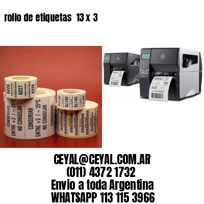 rollo de etiquetas  13 x 3