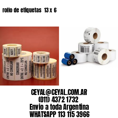 rollo de etiquetas  13 x 6