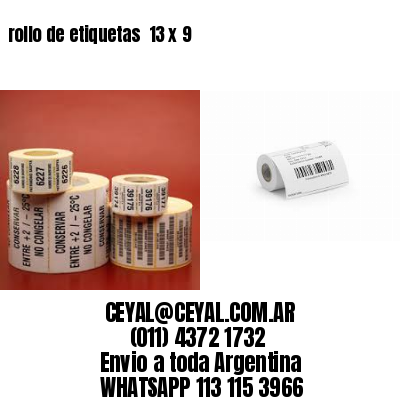 rollo de etiquetas  13 x 9