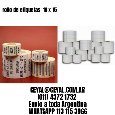 rollo de etiquetas  16 x 15