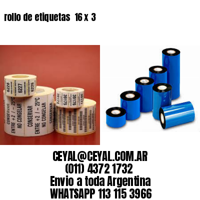 rollo de etiquetas  16 x 3
