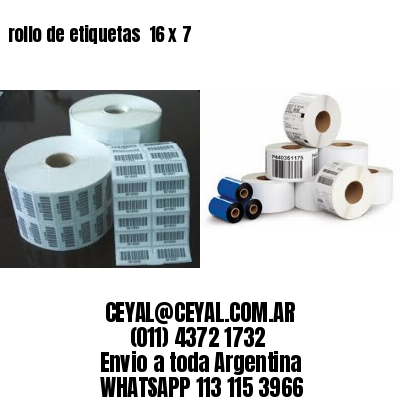 rollo de etiquetas  16 x 7