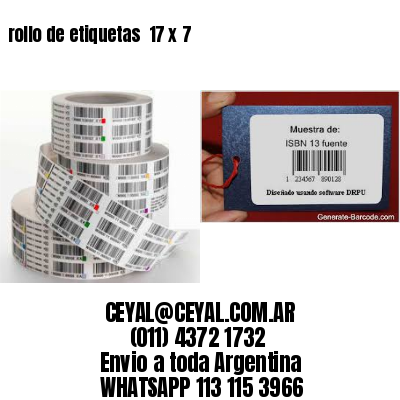rollo de etiquetas  17 x 7