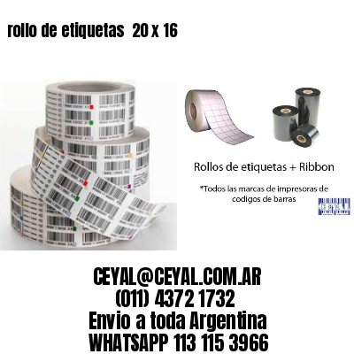 rollo de etiquetas  20 x 16