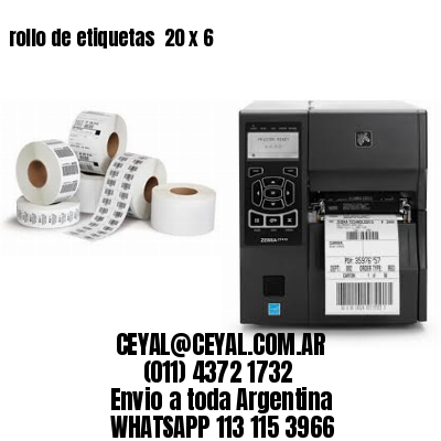 rollo de etiquetas  20 x 6