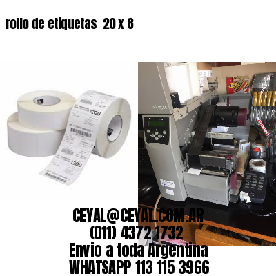 rollo de etiquetas  20 x 8