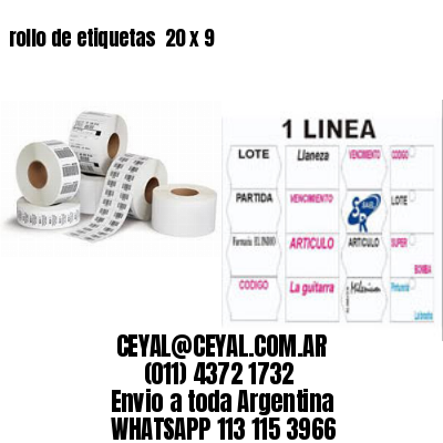 rollo de etiquetas  20 x 9