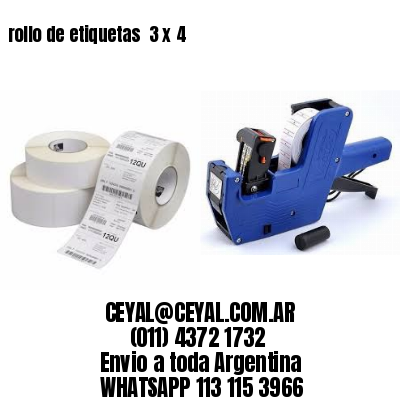 rollo de etiquetas  3 x 4