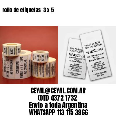 rollo de etiquetas  3 x 5
