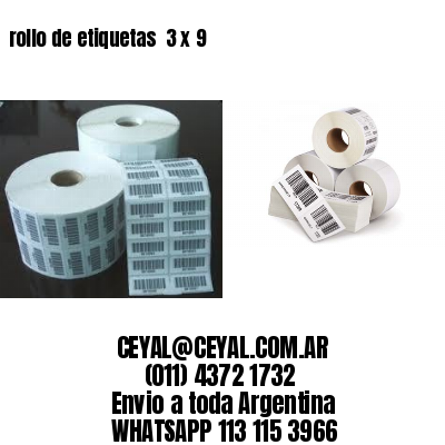 rollo de etiquetas  3 x 9
