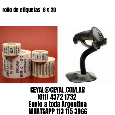 rollo de etiquetas  6 x 20