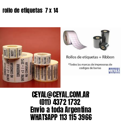 rollo de etiquetas  7 x 14