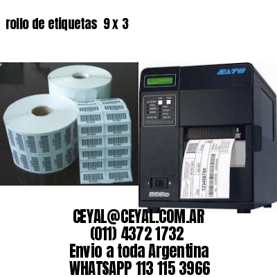 rollo de etiquetas  9 x 3