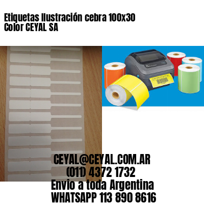 Etiquetas Ilustración cebra 100×30 Color CEYAL SA