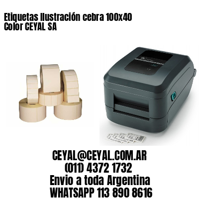Etiquetas Ilustración cebra 100×40 Color CEYAL SA