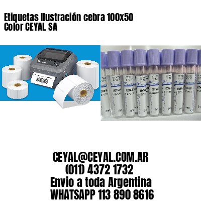 Etiquetas Ilustración cebra 100×50 Color CEYAL SA