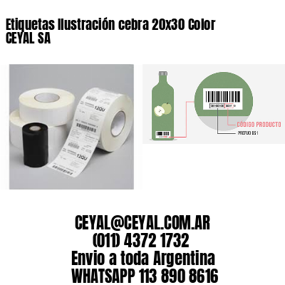 Etiquetas Ilustración cebra 20×30 Color CEYAL SA