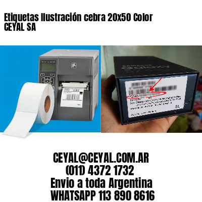 Etiquetas Ilustración cebra 20×50 Color CEYAL SA