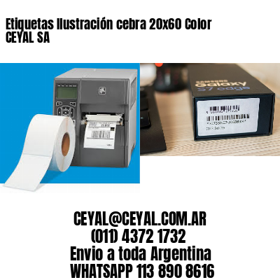 Etiquetas Ilustración cebra 20×60 Color CEYAL SA