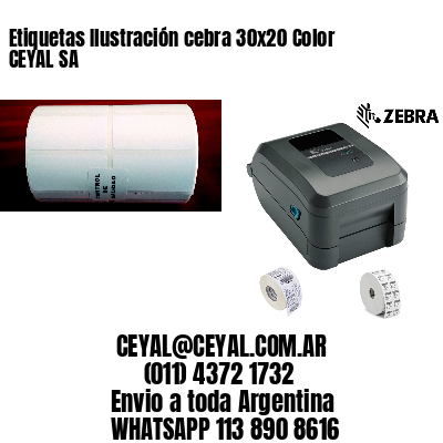 Etiquetas Ilustración cebra 30×20 Color CEYAL SA