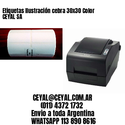 Etiquetas Ilustración cebra 30×30 Color CEYAL SA