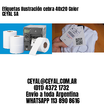 Etiquetas Ilustración cebra 40×20 Color CEYAL SA