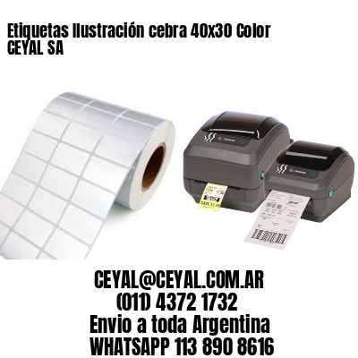 Etiquetas Ilustración cebra 40×30 Color CEYAL SA