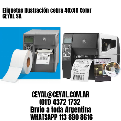 Etiquetas Ilustración cebra 40×40 Color CEYAL SA