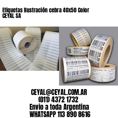 Etiquetas Ilustración cebra 40×50 Color CEYAL SA