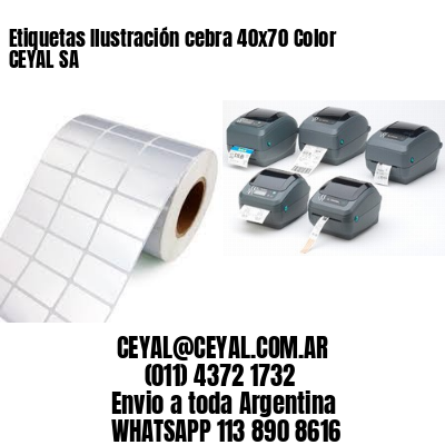 Etiquetas Ilustración cebra 40×70 Color CEYAL SA