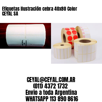 Etiquetas Ilustración cebra 40×80 Color CEYAL SA