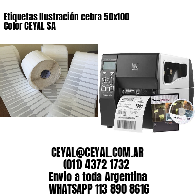 Etiquetas Ilustración cebra 50×100 Color CEYAL SA
