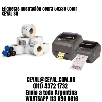 Etiquetas Ilustración cebra 50×30 Color CEYAL SA