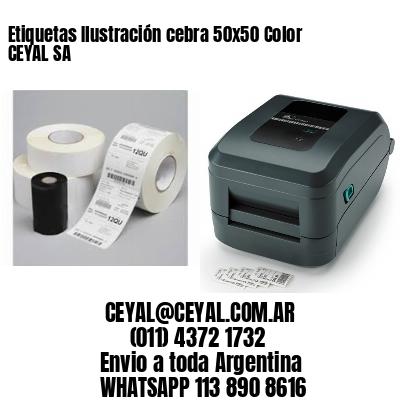 Etiquetas Ilustración cebra 50×50 Color CEYAL SA