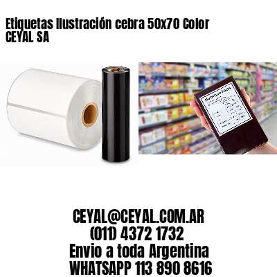 Etiquetas Ilustración cebra 50×70 Color CEYAL SA