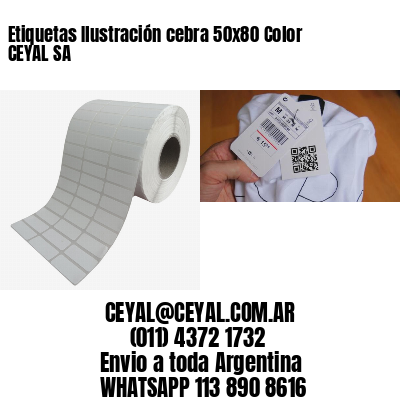 Etiquetas Ilustración cebra 50×80 Color CEYAL SA