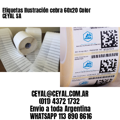 Etiquetas Ilustración cebra 60×20 Color CEYAL SA