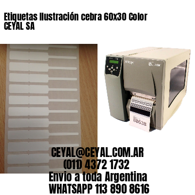 Etiquetas Ilustración cebra 60×30 Color CEYAL SA