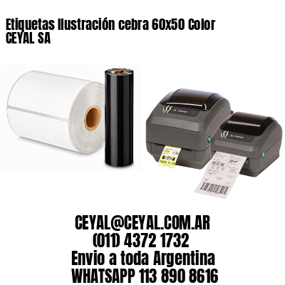 Etiquetas Ilustración cebra 60×50 Color CEYAL SA