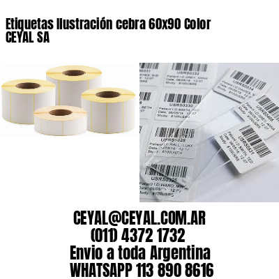 Etiquetas Ilustración cebra 60×90 Color CEYAL SA