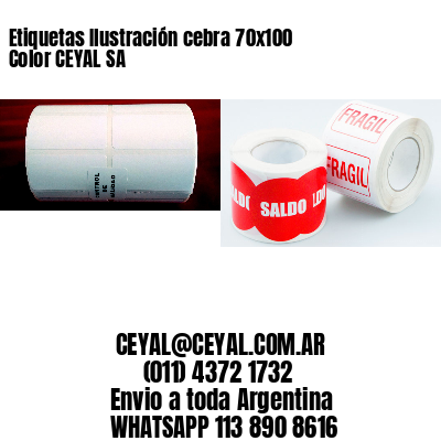 Etiquetas Ilustración cebra 70×100 Color CEYAL SA