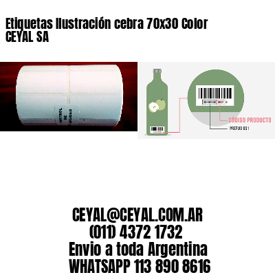 Etiquetas Ilustración cebra 70×30 Color CEYAL SA